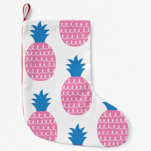 Pineappleおもしろい、ヴィンテージシームレスデザイン。 スモールクリスマスストッキング (正面)
