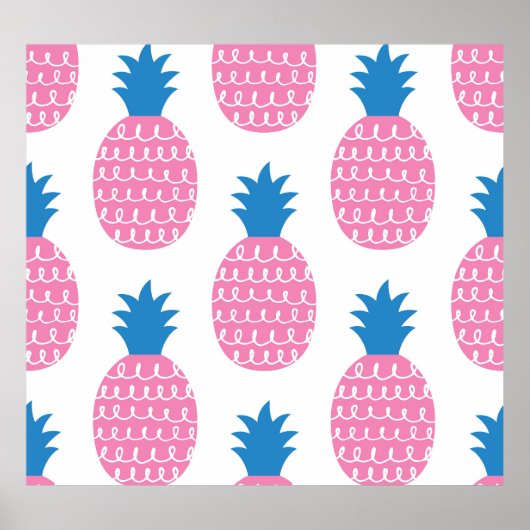 Pineappleおもしろい、ヴィンテージシームレスデザイン。 ポスター (正面)