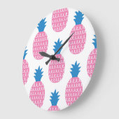 Pineappleおもしろい、ヴィンテージシームレスデザイン。 ラージ壁時計 (傾斜)