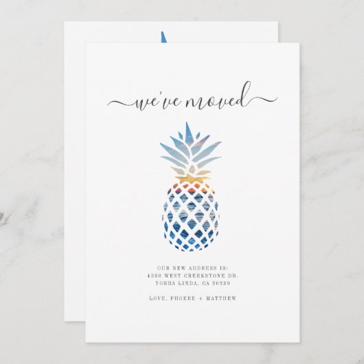 Pineappleのアドレス変更を移動した 案内状 (正面/裏面)