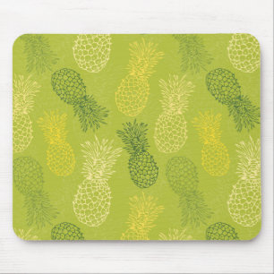 Pineappleの輪郭パターン(緑) マウスパッド