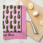 Pineappleキッチンタオル – オプションのカスタマイズ キッチンタオル (四つ折り)