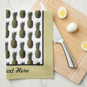 Pineappleキッチンタオル – オプションのカスタマイズ キッチンタオル (四つ折り)