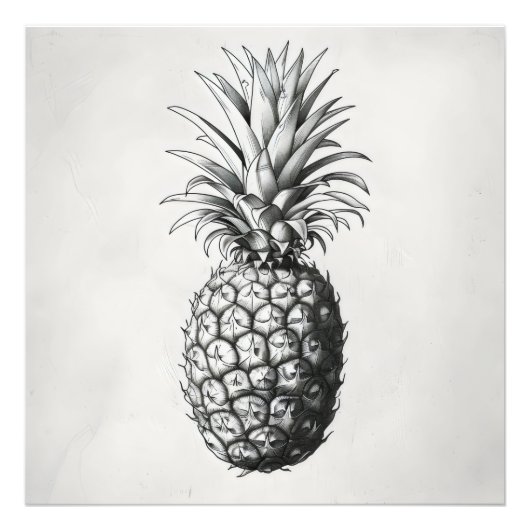 Pineappleモノクロスケッチ フォトプリント (正面)