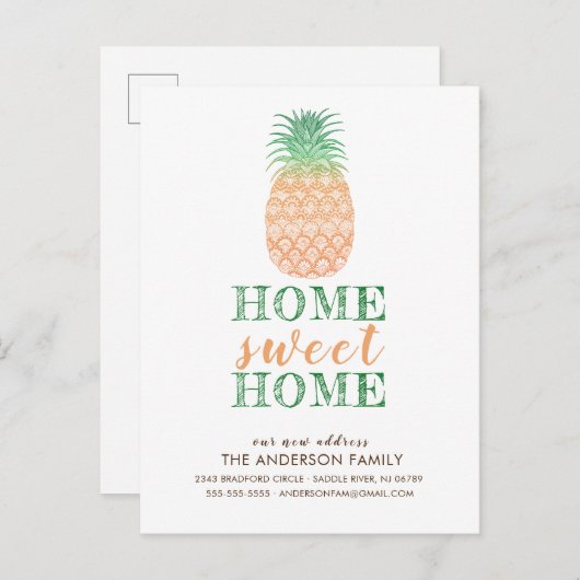 Pineapple新しいアドレス通知ポストカード 案内ポストカード (正面/裏面)