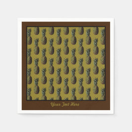 Pineapple紙ナプキンス – オプションのパーソナライズ スタンダードカクテルナプキン