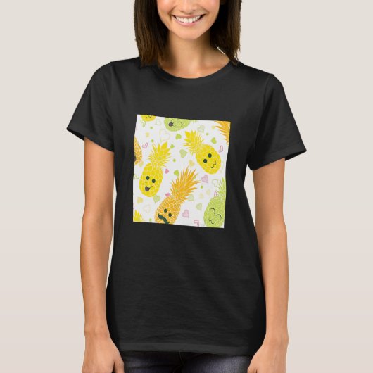 Pineapple顔シームレス Tシャツ (正面)