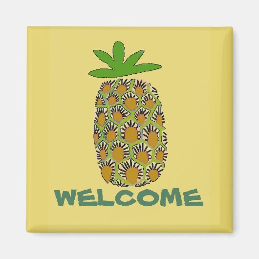 Pineapple、ようこそ、編集文字 マグネット (正面)