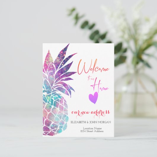 Pineapple,ハートの新しいアドレス 案内ポストカード (スタンド正面)