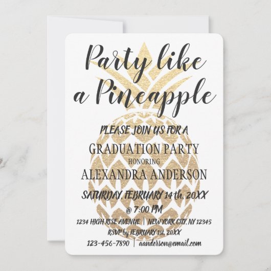 Pineapple 2019の卒業パーティーのようなパーティー 招待状 (正面)