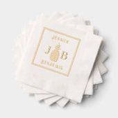 Pineapple #87カップル2イニシャルモノグラム名FrCA 箔ナプキン (インサイチュ (積み重ね))