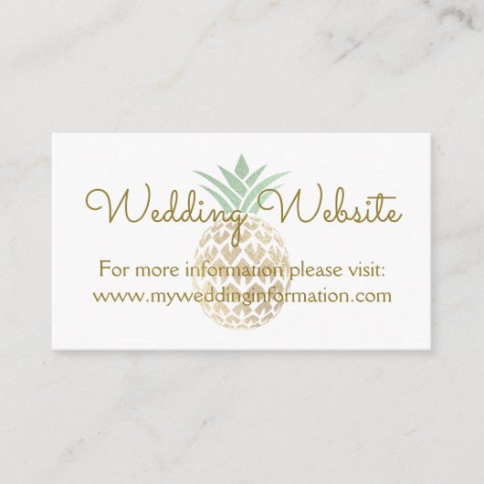 Pineapple Alohaの結婚Webサイトカードの挿入 エンクロージャーカード (正面)