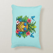Pineapple Butterfly Hibiscus アクセントクッション (裏面(縦))