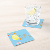 Pineapple cocktail スクエアペーパーコースター (インサイチュ)