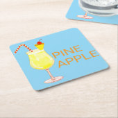 Pineapple cocktail スクエアペーパーコースター (アングル)