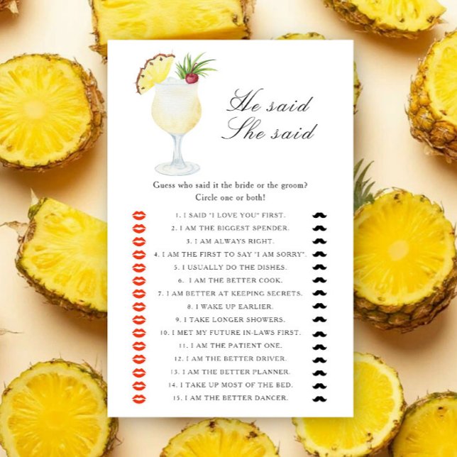 Pineapple Cocktail He said she said bridal shower (クリエイターアップロード済み)