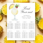Pineapple Cocktail Wedding seating chart ポスター