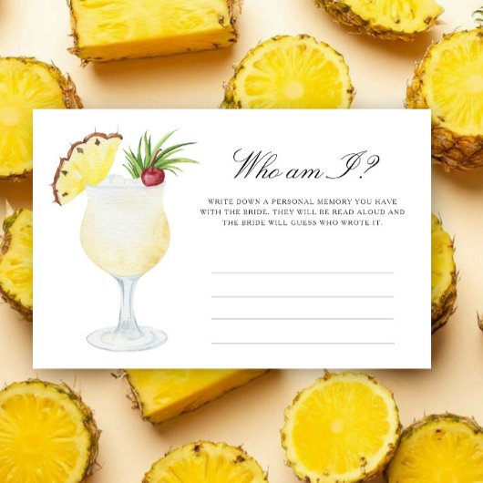 Pineapple Cocktail - Who am I bridal shower game 便箋
