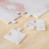 pineapple design on pink marble ジグソーパズル (側面)