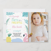 Pineapple & Flamingo誕生日招待状w photo 招待状 (正面)