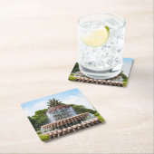 Pineapple Fountain in Charleston, SC スクエアペーパーコースター (インサイチュ)