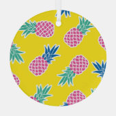 Pineapple Frenzy:明るい漫画ヴィンテージ。 ガラスオーナメント (裏面)