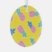 Pineapple Frenzy:明るい漫画ヴィンテージ。 ガラスオーナメント (正面右)