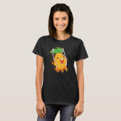 Pineapple Fruit Figurine Rocking Vegetarian Vegan Tシャツ (正面フル)