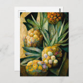 Pineapple fruit in abstract modern painting. ポストカード (正面/裏面)