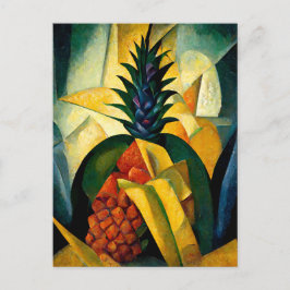 Pineapple fruit in abstract modern painting.  ポストカード