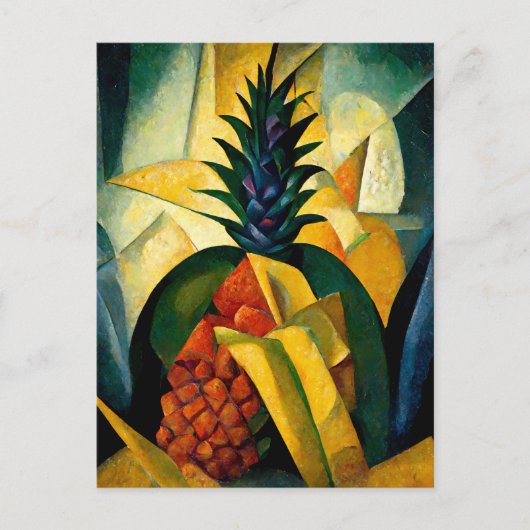 Pineapple fruit in abstract modern painting.  ポストカード (正面)