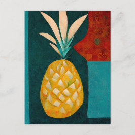 Pineapple fruit in abstract modern painting. ポストカード