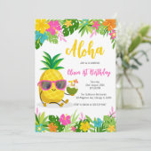 Pineapple Girl Birthday Aloha Hawaii Summer 招待状 (スタンド正面)