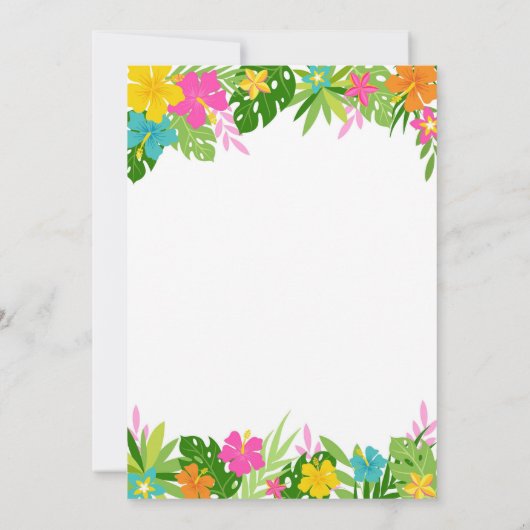 Pineapple Girl Birthday Aloha Hawaii Summer 招待状 (裏面)