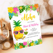 Pineapple Girl Birthday Aloha Hawaii Summer 招待状
