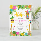 Pineapple Girl Birthday Aloha Hawaii Summer 招待状 (スタンド正面)