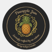 Pineapple Glow – Artisan Jam Label ラウンドシール (正面)