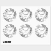 Pineapple Jam Sketchラベモダンル ラウンドシール (シート)