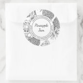 Pineapple Jam Sketchラベモダンル ラウンドシール (バッグ)