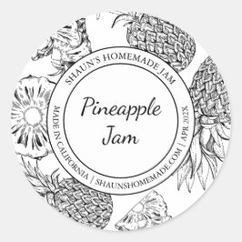 Pineapple Jam Sketchラベモダンル ラウンドシール