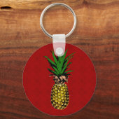 Pineapple Newsprintイメージ キーホルダー (正面)