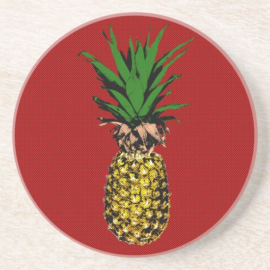 Pineapple Newsprintイメージ コースター (正面)
