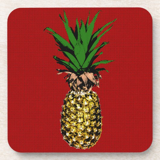 Pineapple Newsprintイメージ コースター (正面)