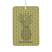 Pineapple on Green Background Pattern カーエアーフレッシュナー (正面)