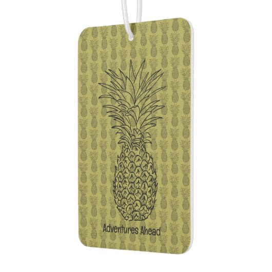 Pineapple on Green Background Pattern カーエアーフレッシュナー (左)