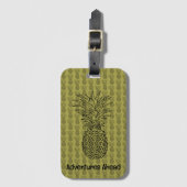Pineapple on Green Background Pattern ラゲッジタグ (正面縦)