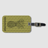 Pineapple on Green Background Pattern ラゲッジタグ (正面横)