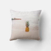 Pineapple on sand near beach クッション (裏面)