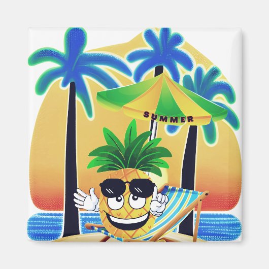 PINEAPPLE ON THE BEACH マグネット (正面)