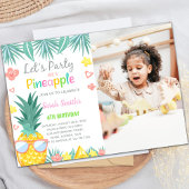 Pineapple Party Birthday Invitations with photo 招待状